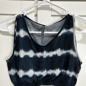 Black and White Tie-Dye Women's Top